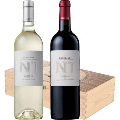 Dourthe N° 1 Blanc & Rouge in 2er Holzkiste AOC Bordeaux